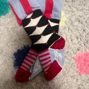 MacKenzie-Childs Red and Black Harlequin Socks